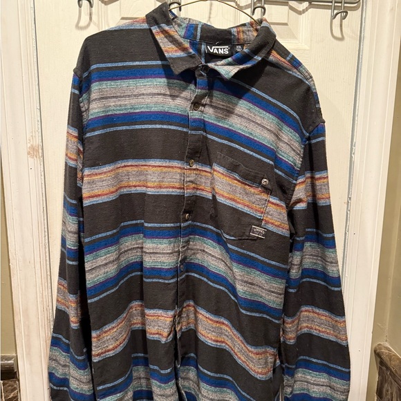 Vans Plaid Shirt with Blue and Brown Accents - Picture 1 of 5